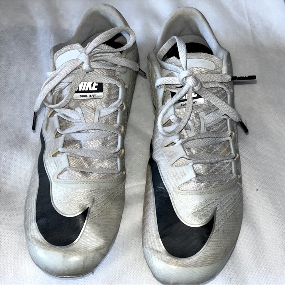 Nike Zoom Jafly Running Spike Cleats Size 8 Gray White Black Athletic Shoes